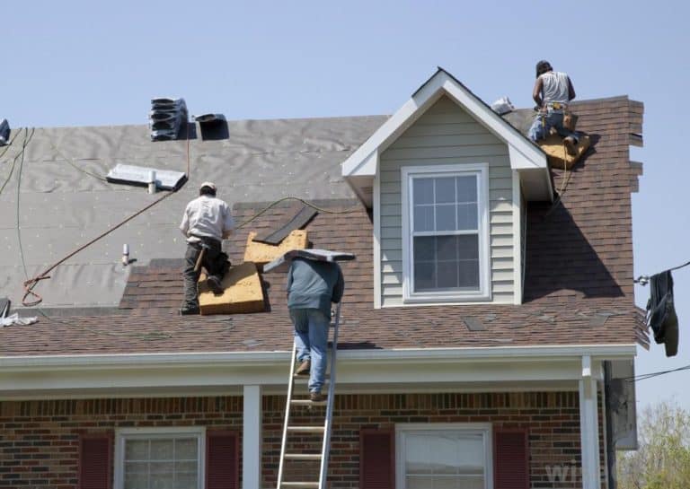Roof with composition shingles