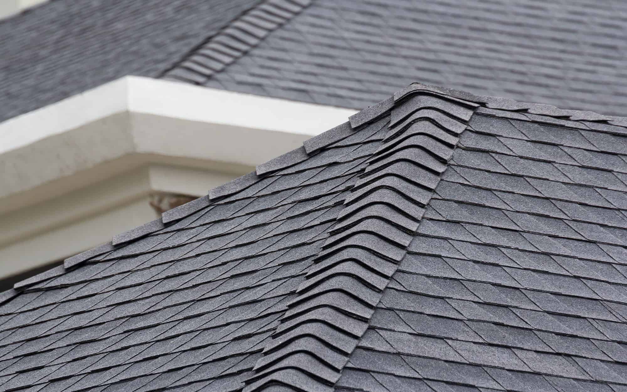 Roof with composition shingles